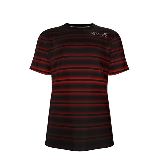 Red & Black Hori. Stripe - O-Neck T-Shirt