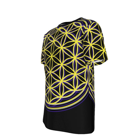 Flower of Life Yellow/Blk O-Neck T-Shirt