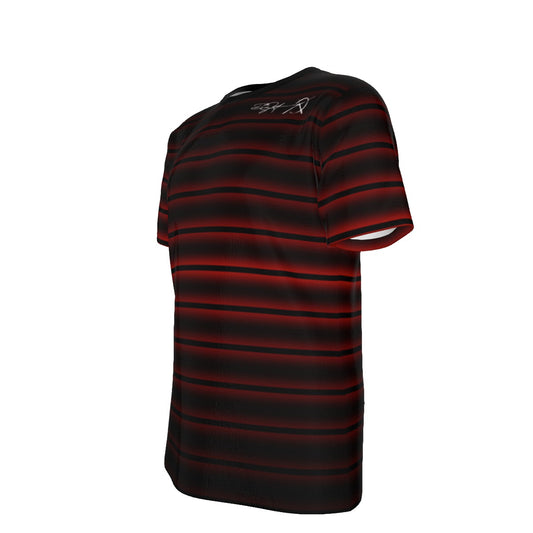 Red & Black Hori. Stripe - O-Neck T-Shirt