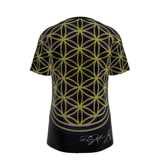 Flower of Life Yellow/Blk O-Neck T-Shirt