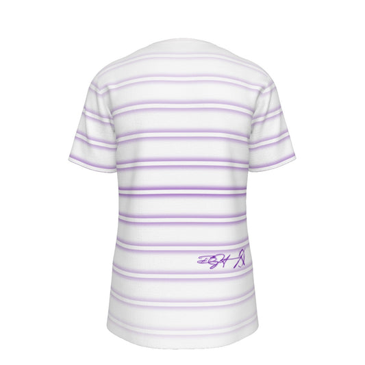 Purple & White Stripe - Men's O-Neck T-Shirt