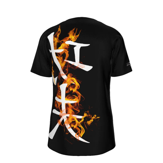 Wing Chun KungFu w Flames Black - O-Neck T-Shirt